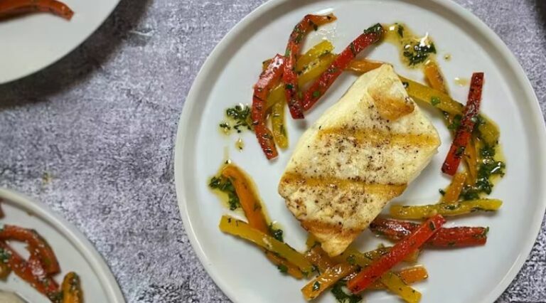 לברק עם ויניגרט פלפל קלוי